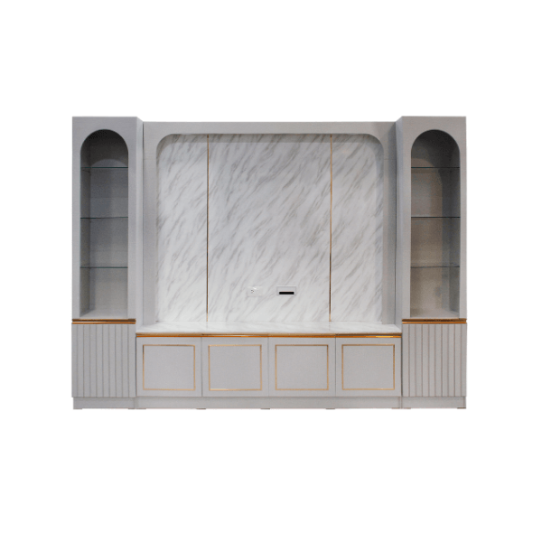 ตู้วางทีวี WISDOM DESIGN FURNITURE รุ่น MABEL 300 ซม. สีไลท์ยีนส์/ไวท์มาร์เบิ้ล