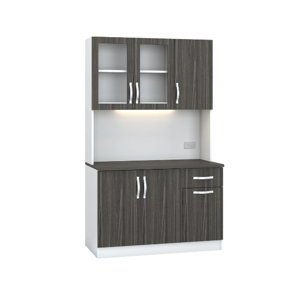 ครัวไม้สำเร็จ ตู้ตั้งพื้นท็อปเรียบ WISDOM DESIGN FURNITURE KT-121A 120 ซม. สีขาว/ไลท์เวงเก้