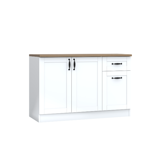 ตู้ตั้งพื้น ท็อปเรียบ WISDOM DESIGN FURNITURE KT-121C 120 ซม. สีขาว/โรม่า