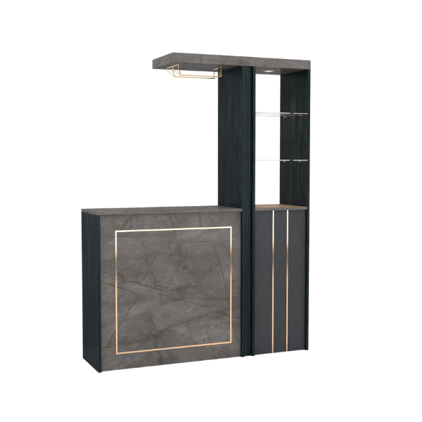เคาน์เตอร์บาร์ WISDOM DESIGN FURNITURE GI-1 150 ซม. สีแอชเกรย์/บราวน์มาร์เบิ้ล_1