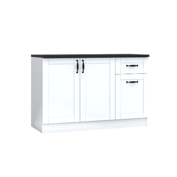 ตู้ตั้งพื้น ท็อปเรียบ WISDOM DESIGN FURNITURE KT-121C 120 ซม. สีขาว/ดำ