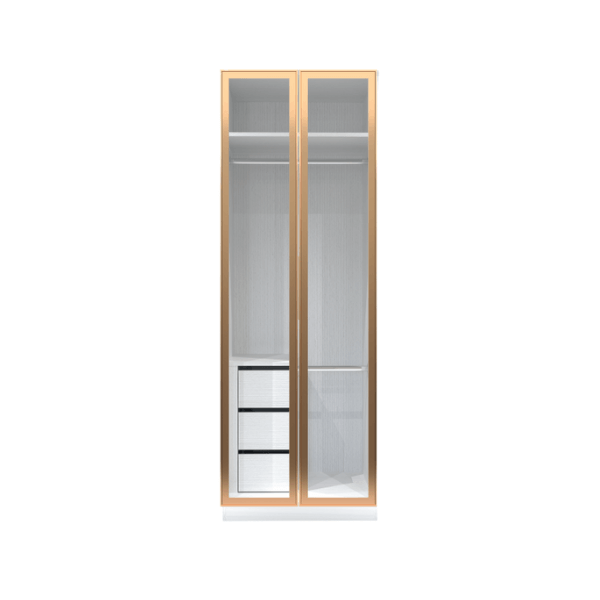 ตู้เสื้อผ้า 2 บานเปิด WISDOM DESIGN FURNITURE รุ่น GC-801B 80 ซม. สีขาว/ซอฟท์มาร์เบิ้ล
