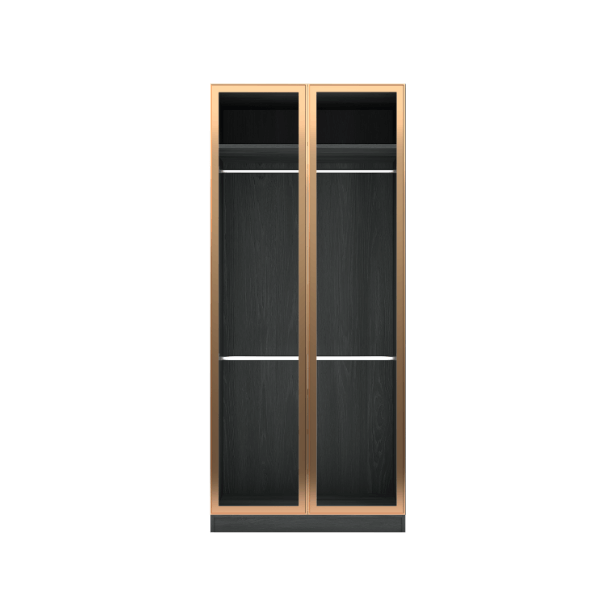 ตู้เสื้อผ้าบานเปิด 2 ประตู WISDOM DESIGN FURNITURE รุ่น GC-1001B 100 ซม. สีแอชเกรย์/โกลด์_1