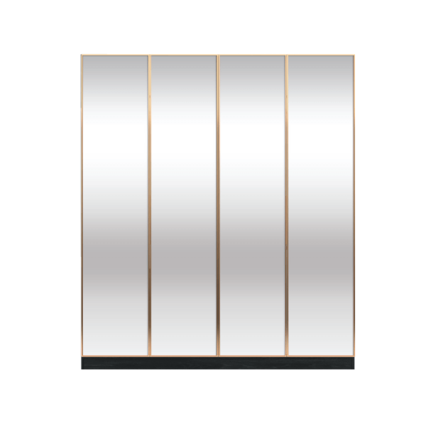 ตู้เสื้อผ้า 4 บานเปิด WISDOM DESIGN FURNITURE รุ่น GC-2008RD 200 ซม. สีแอชเกรย์/โกลด์_1