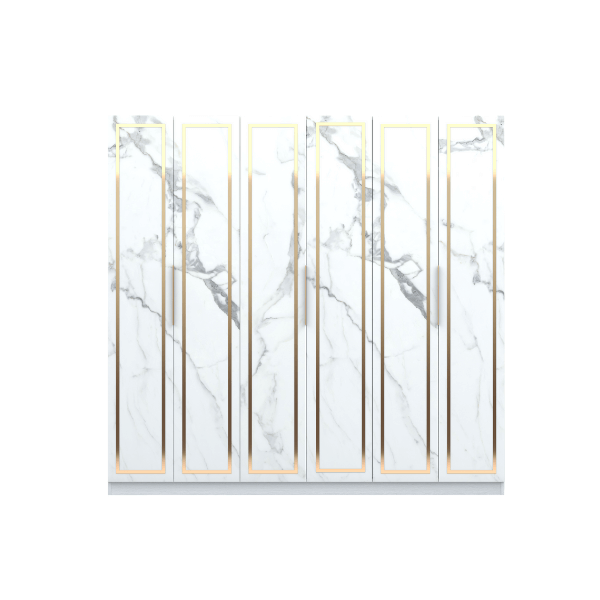 ตู้เสื้อผ้า 6 บานเปิด WISDOM DESIGN FURNITURE รุ่น GC-2401A 240 ซม. สีขาว/ซอฟท์มาร์เบิ้ล