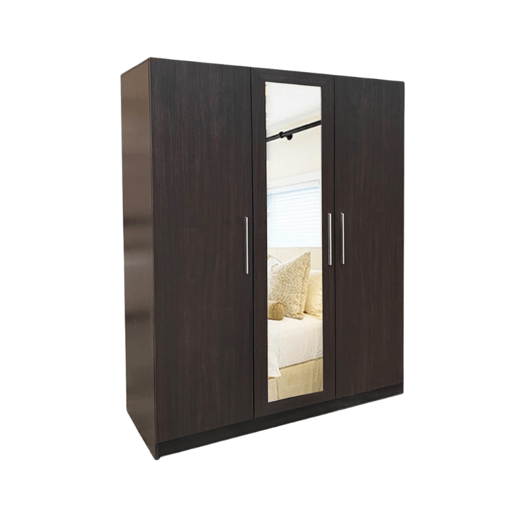 ตู้เสื้อผ้า 3 บานเปิด WISDOM DESIGN FURNITURE รุ่น MILANO135 135 ซม. สีโอ๊ค
