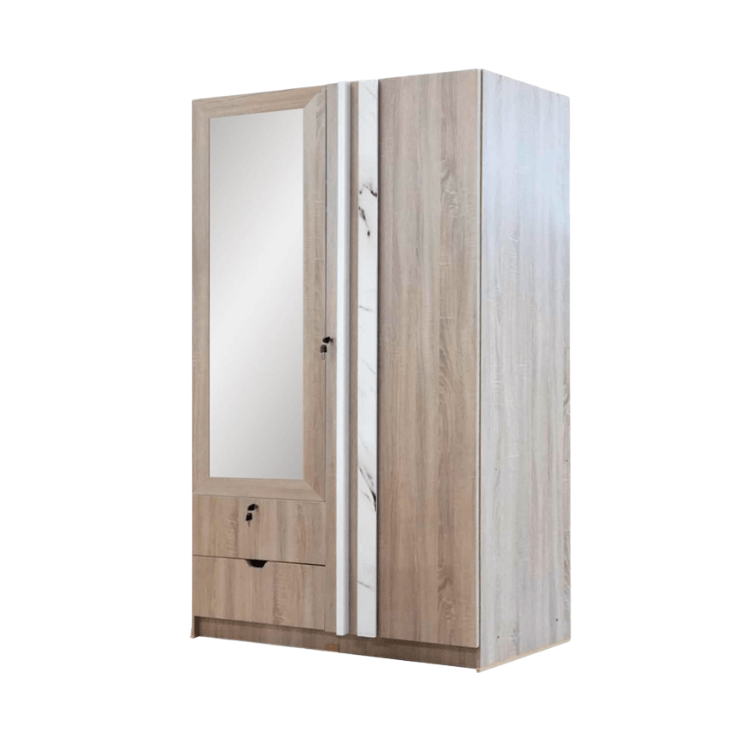ตู้เสื้อผ้า 2 บานเปิด WISDOM DESIGN FURNITURE รุ่น W1219M 120 ซม. สีโซลิค/หินอ่อน