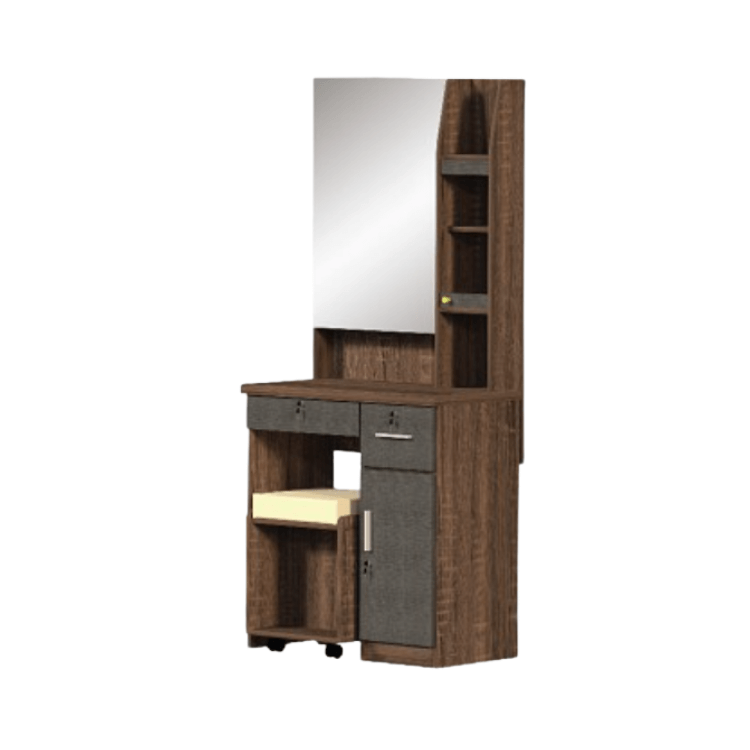 โต๊ะเครื่องแป้ง WISDOM DESIGN FURNITURE รุ่น DT720A 70 ซม. สีวอลนัท/กราไฟท์_1
