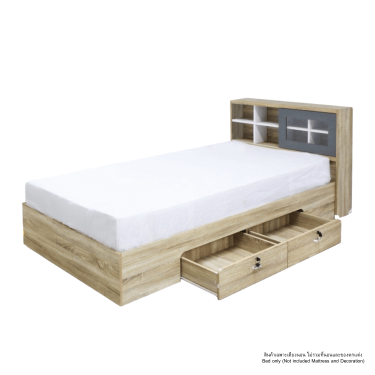 เตียง 3.5 ฟุต WISDOM DESIGN FURNITURE รุ่น DESIGN-D สีโซลิค