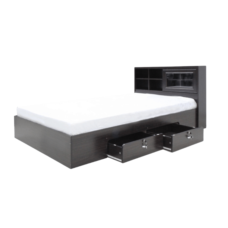 เตียง + ที่นอน PVC 3.5 ฟุต WISDOM DESIGN FURNITURE รุ่น DESIGN-D สีโอ๊ค