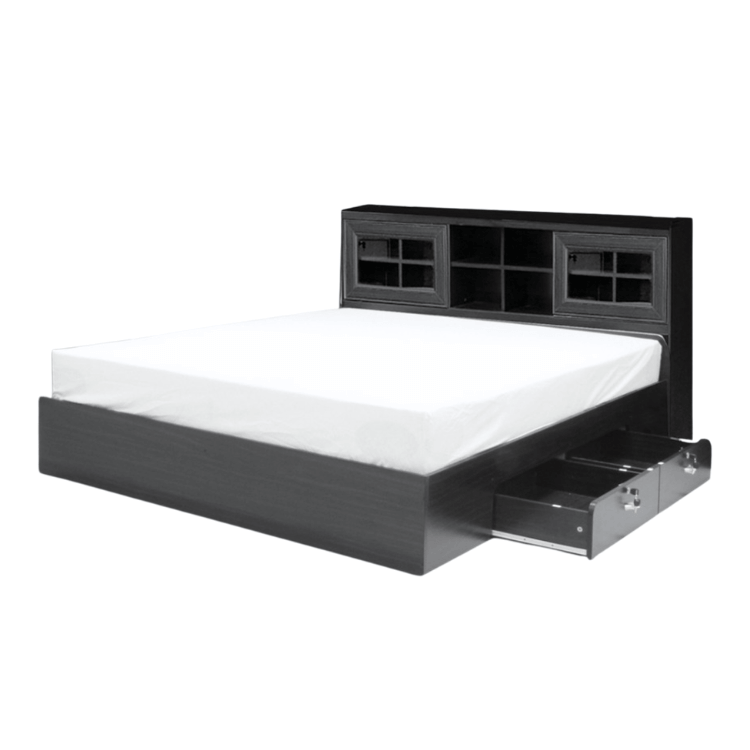 เตียง + ที่นอน PVC 5 ฟุต WISDOM DESIGN FURNITURE รุ่น DESIGN-D สีโอ๊ค