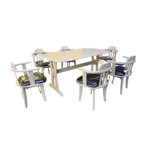 ชุดโต๊ะอาหารไม้ 6 ที่นั่ง WISDOM DESIGN FURNITURE รุ่น RANDOM 150 ซม. สีธรรมชาติ