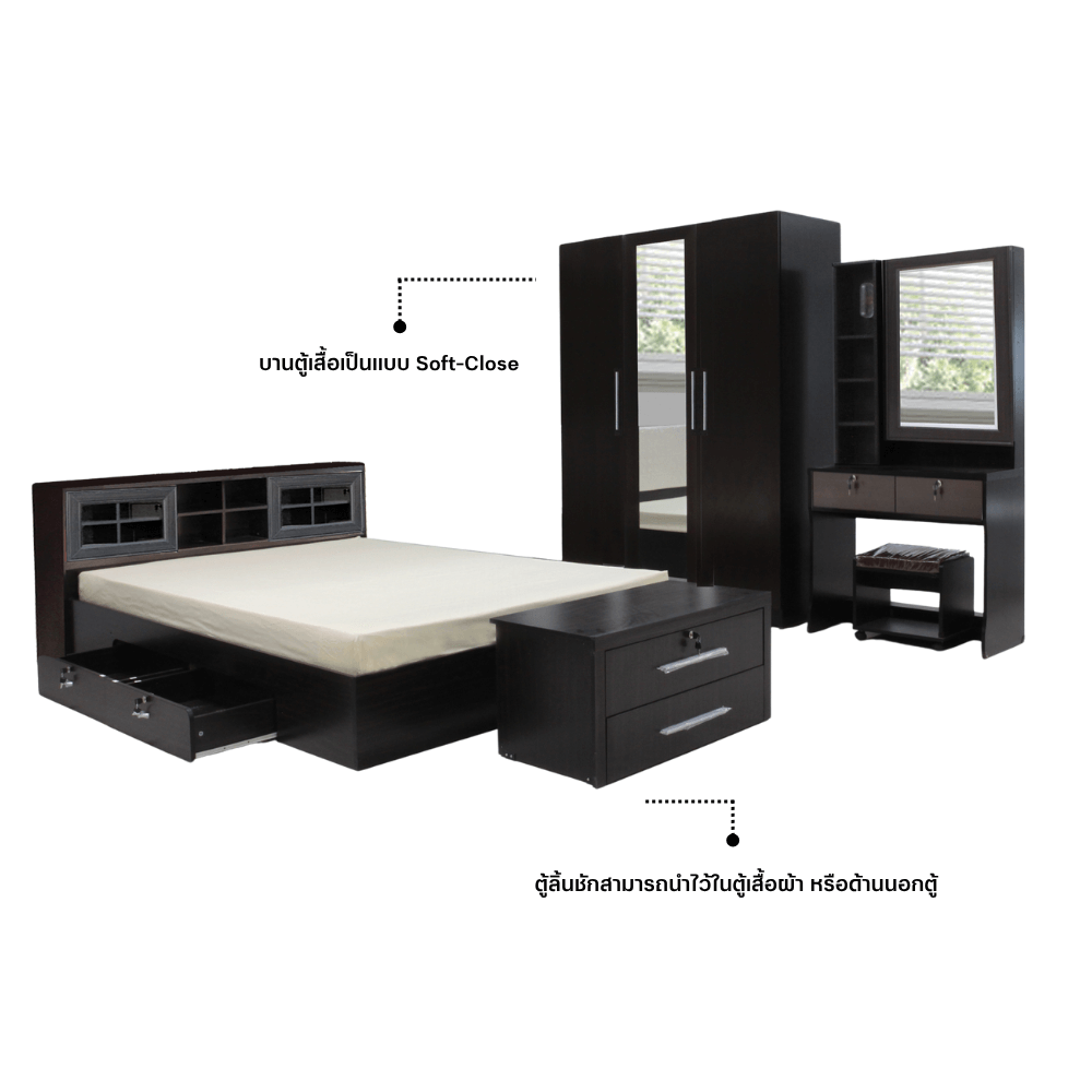 ชุดห้องนอน 3.5 ฟุต WISDOM DESIGN FURNITURE รุ่น NAKED2 สี โอ๊ค_2