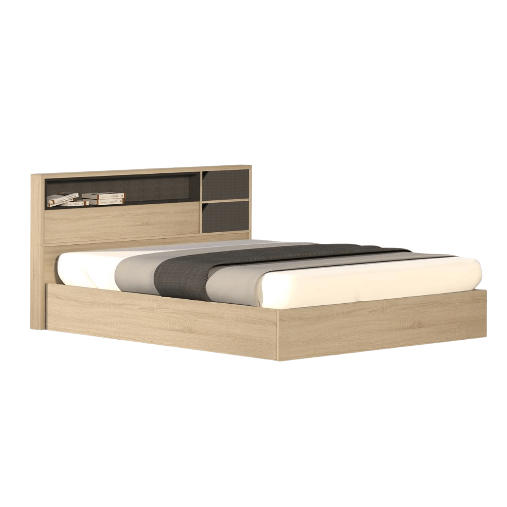 ชุดห้องนอน + ที่นอนสปริง 6 ฟุต WISDOM DESIGN FURNITURE รุ่น BENNER สี โซลิค/กราไฟท์_2