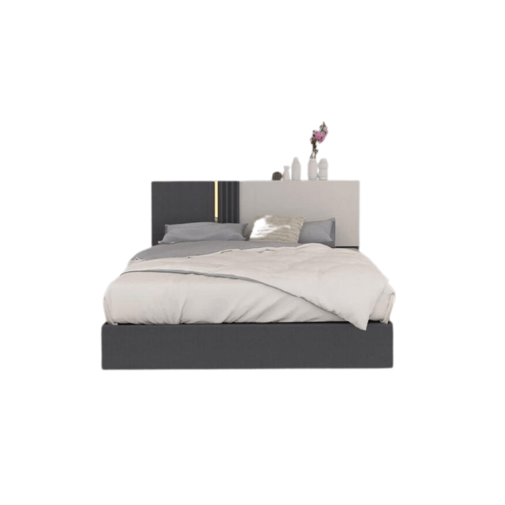 ชุดห้องนอน + ที่นอน PVC 6 ฟุต WISDOM DESIGN FURNITURE รุ่น MARTIN สี เทา