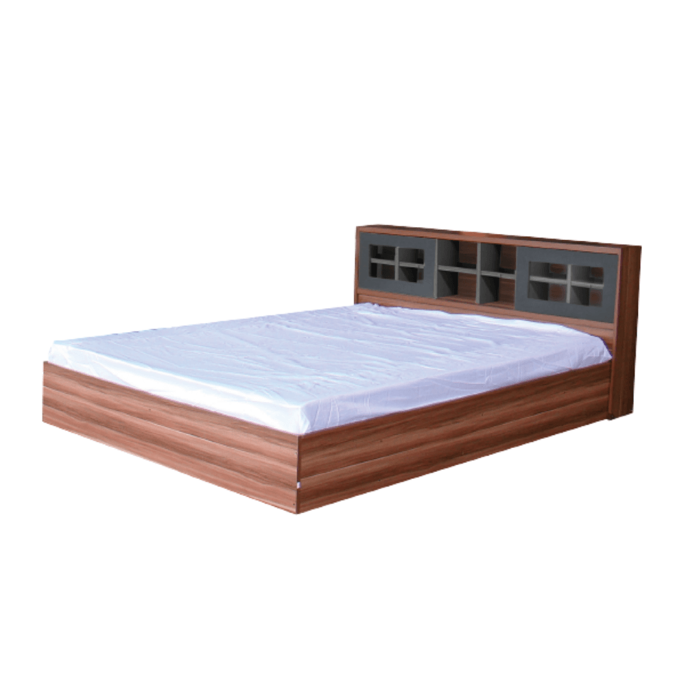 ชุดห้องนอน + ที่นอน PVC 5 ฟุต WISDOM DESIGN FURNITURE รุ่น WISDOM สี วอลนัท/ยีนส์_2