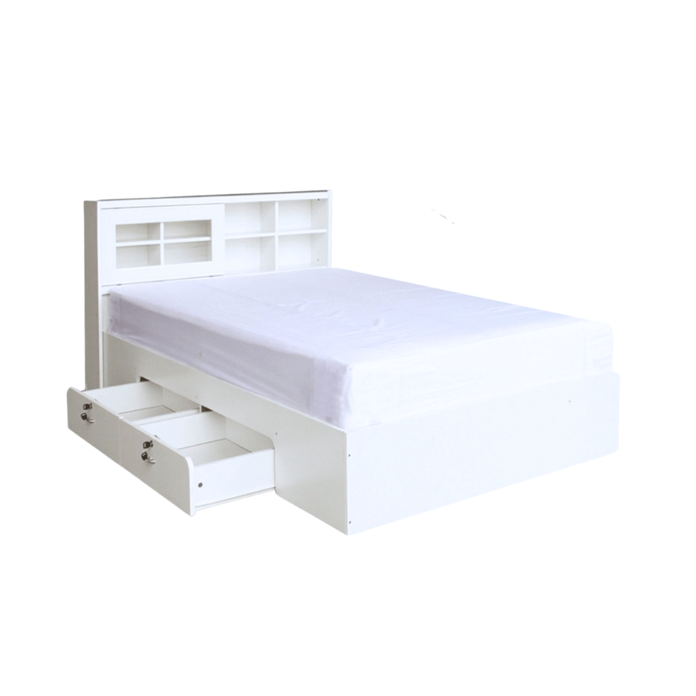 ชุดห้องนอน + ที่นอนสปริง 3.5 ฟุต WISDOM DESIGN FURNITURE รุ่น SALON SLIDE สี ขาว_2