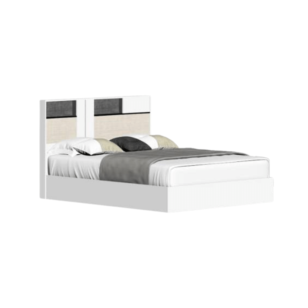 ชุดห้องนอน + ที่นอนสปริง 5 ฟุต WISDOM DESIGN FURNITURE รุ่น TOMMY สีขาว/เบจ_2