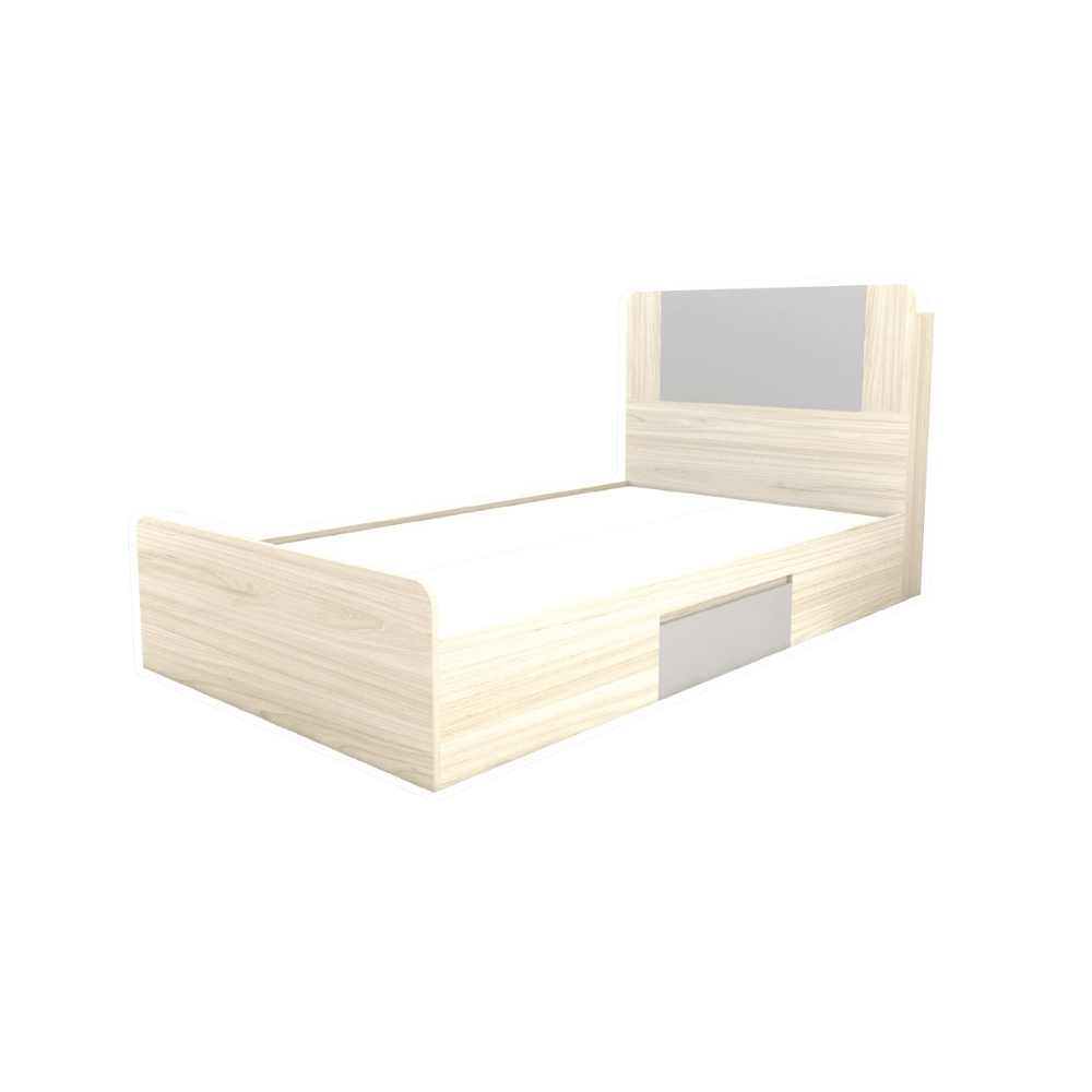 ชุดห้องนอน + ที่นอน PVC 3.5 ฟุต WISDOM DESIGN FURNITURE รุ่น FAMINGO1 สีไวท์โอ๊ค/เทา_2