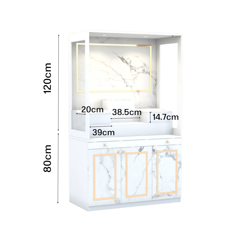 ตู้พระ WISDOM DESIGN FURNITURE รุ่น GO-02 ขนาด 120 ซม. สีขาว/มาร์เบิ้ล