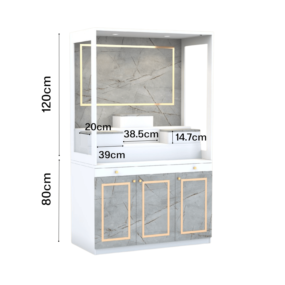 ตู้พระ WISDOM DESIGN FURNITURE รุ่น GO-02 ขนาด 120 ซม. สีขาว/ไลท์มาร์เบิ้ล