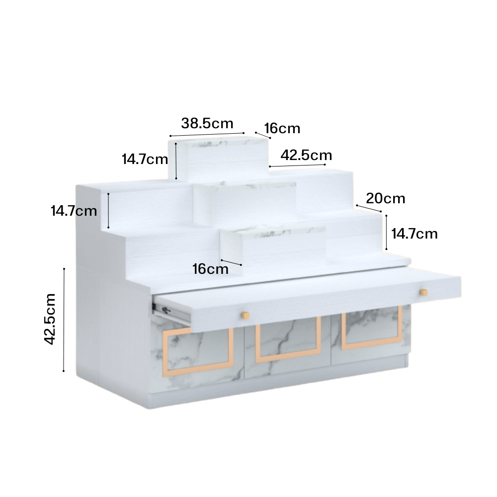โต๊ะหมู่บูชา WISDOM DESIGN FURNITURE รุ่น GO-04 ขนาด 120 ซม. สีขาว/มาร์เบิ้ล