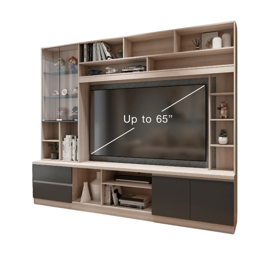 ตู้วางทีวี WISDOM DESIGN FURNITURE รุ่น HT-243B 240 ซม. สีโซลิค/กราไฟท์