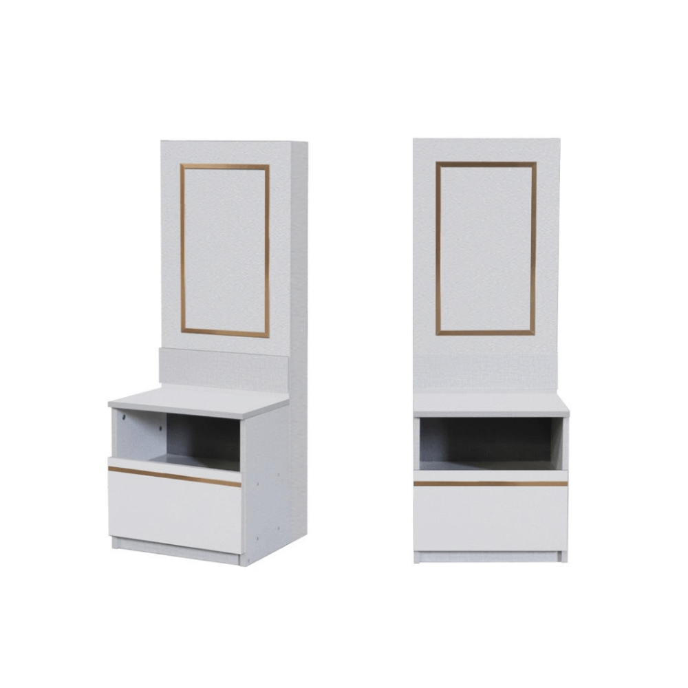 ชุดห้องนอน + ที่นอนสปริง 6 ฟุต WISDOM DESIGN FURNITURE รุ่น BRAELYN 5 สีไลท์ยีนส์/ขาว
