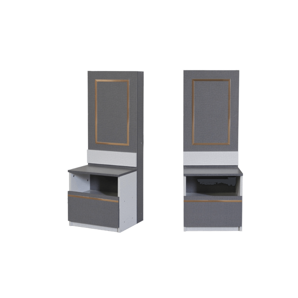 ชุดห้องนอน 6 ฟุต WISDOM DESIGN FURNITURE รุ่น BRAELYN 5 (กระจก) สียีนส์/กราไฟท์