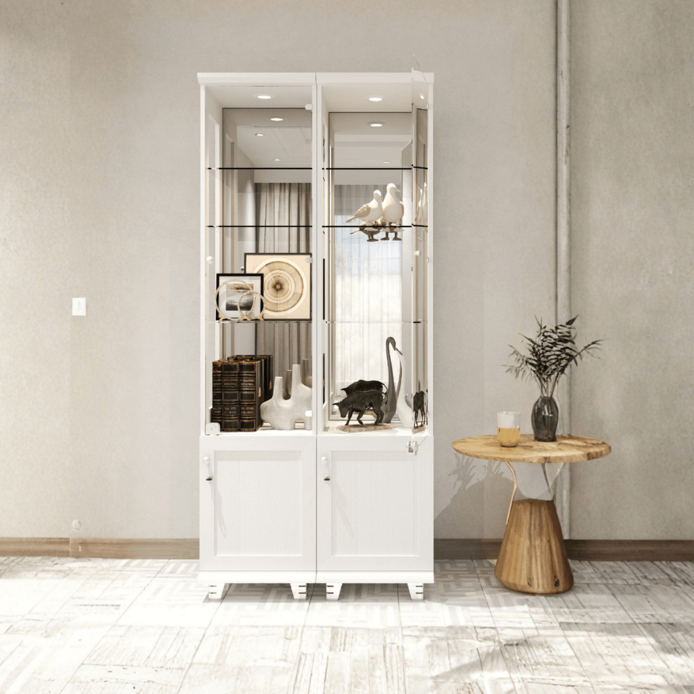 ตู้โชว์กระจก WISDOM DESIGN FURNITURE รุ่น CB-003 40 ซม. สีขาว