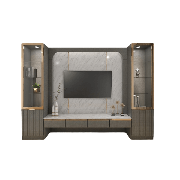 ตู้วางทีวี WISDOM DESIGN FURNITURE รุ่น LANA 300 ซม. สียีนส์กราไฟท์/ไวท์มาร์เบิ้ล