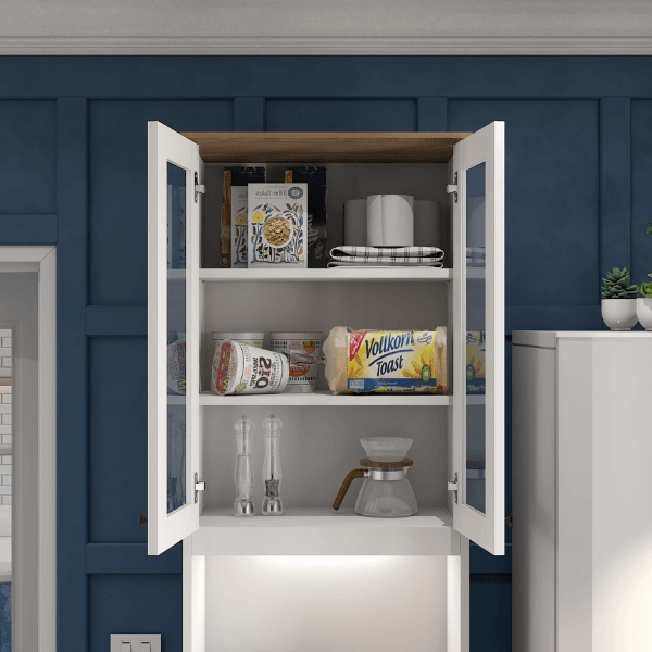 ครัวไม้สำเร็จ ตู้ตั้งพื้นพร้อมช่องใส่ไมโครเวฟ WISDOM DESIGN FURNITURE รุ่น KT-60 60 ซม. สีขาว/โรม่า_2