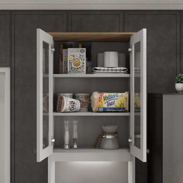 ครัวไม้สำเร็จ ตู้ตั้งพื้นพร้อมช่องใส่ไมโครเวฟ WISDOM DESIGN FURNITURE รุ่น KT-60 60 ซม. สีฟ็อก/โรม่า_2