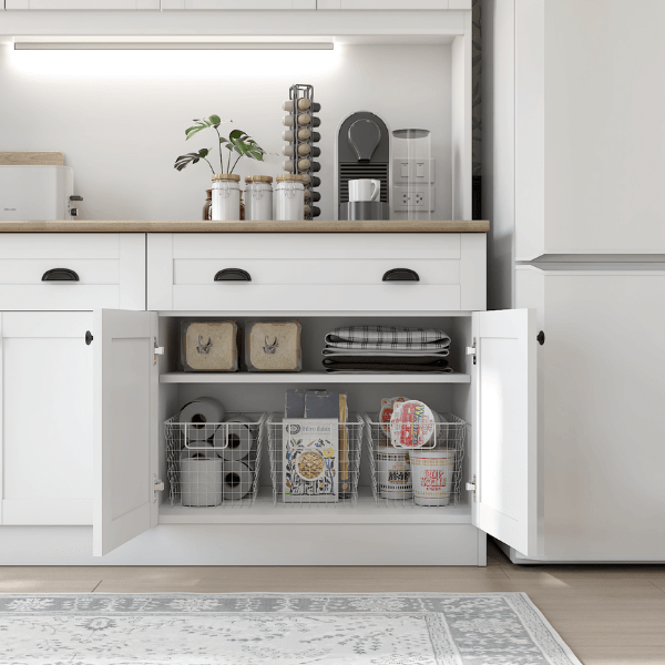 ครัวไม้สำเร็จ ตู้ตั้งพื้นท็อปเรียบ WISDOM DESIGN FURNITURE KT-161 160 ซม. สีขาว/โรม่า