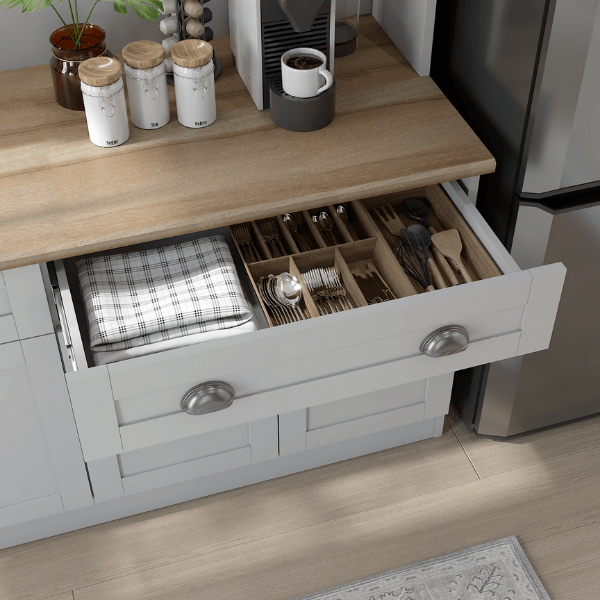 ครัวไม้สำเร็จ ตู้ตั้งพื้นท็อปเรียบ WISDOM DESIGN FURNITURE KT-161 160 ซม. สีฟ็อก/โรม่า