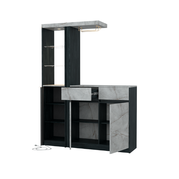 เคาน์เตอร์บาร์ WISDOM DESIGN FURNITURE GI-1 150 ซม. สีแอชเกรย์/บราวน์มาร์เบิ้ล_2