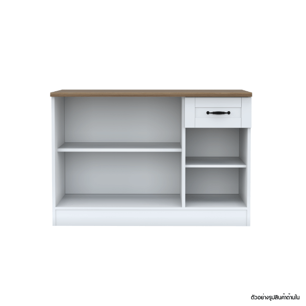 ตู้ตั้งพื้น ท็อปเรียบ WISDOM DESIGN FURNITURE KT-121C 120 ซม. สีขาว/ดำ
