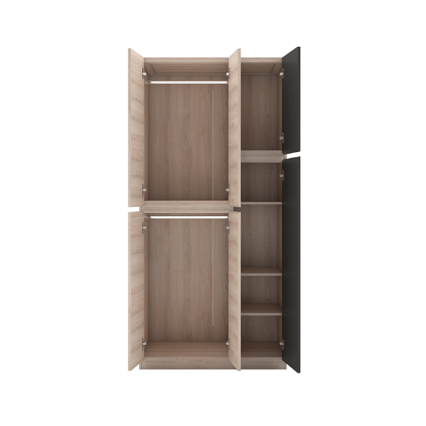 ตู้เสื้อผ้า 3 บานเปิด WISDOM DESIGN FURNITURE รุ่น WR-912 90 ซม. สีโซลิค/กราไฟท์