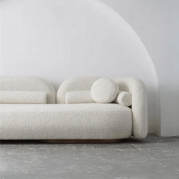 โซฟา 3 ที่นั่ง WISDOM DESIGN FURNITURE รุ่น VIA 270 ซม. ผ้าขนแกะ สีขาว