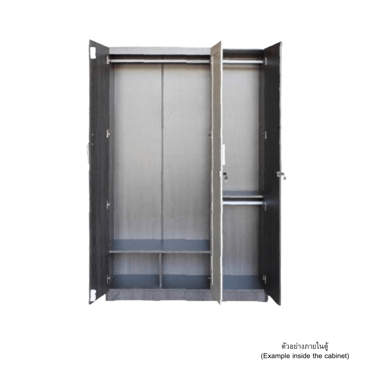 ตู้เสื้อผ้า 3 บานเปิด WISDOM DESIGN FURNITURE รุ่น WS1210 สีแอชบราวน์