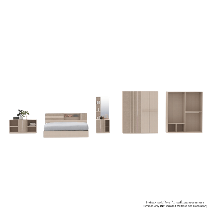 ชุดห้องนอน 6 ฟุต WISDOM DESIGN FURNITURE รุ่น LUCIFER สีมาชเมลโล่/คาปูชิโน่_2