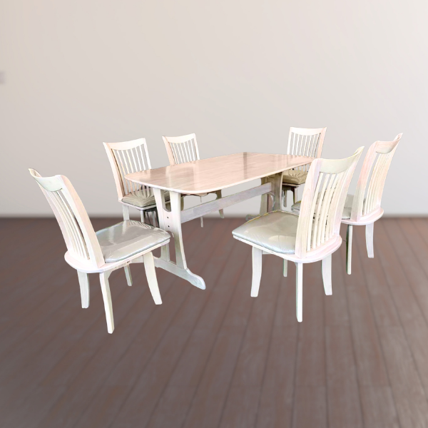 ชุดโต๊ะอาหารไม้ 6 ที่นั่ง WISDOM DESIGN FURNITURE รุ่น RICHMOND 150 ซม. สีธรรมชาติ