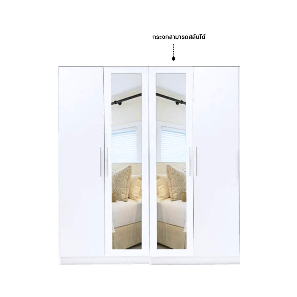 ชุดห้องนอน + ที่นอนสปริง 3.5 ฟุต WISDOM DESIGN FURNITURE รุ่น SALON SLIDE สี ขาว_3