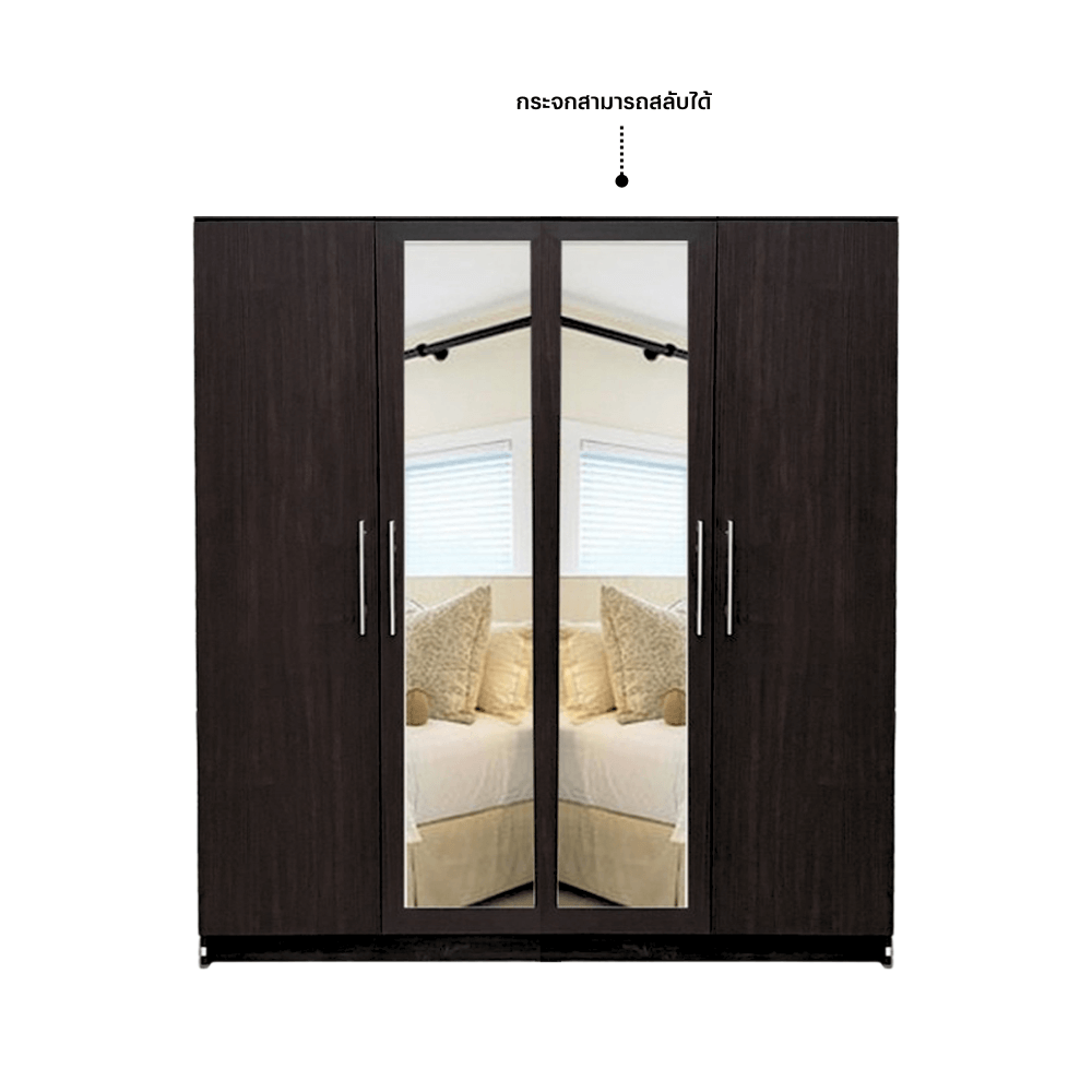 ชุดห้องนอน + ที่นอน PVC 3.5 ฟุต WISDOM DESIGN FURNITURE รุ่น SALON SLIDE สี โอ๊ค_3