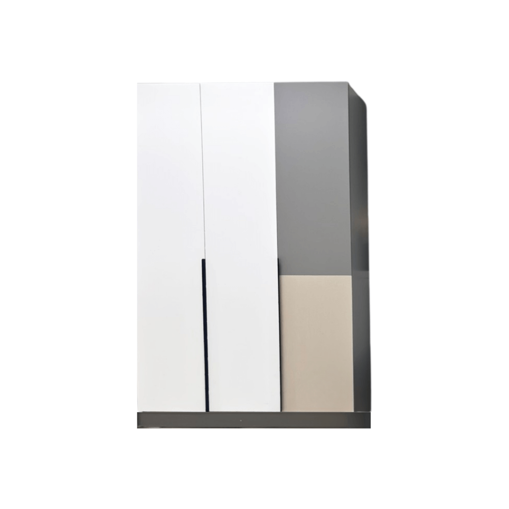 ชุดห้องนอน + ที่นอนสปริง 6 ฟุต WISDOM DESIGN FURNITURE รุ่น TRENDY สีเทา/ขาว_3
