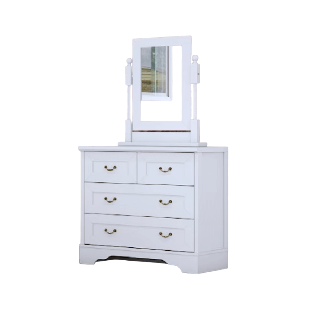 ชุดห้องนอน + ที่นอนสปริง 6 ฟุต WISDOM DESIGN FURNITURE รุ่น JASMINE สีขาว