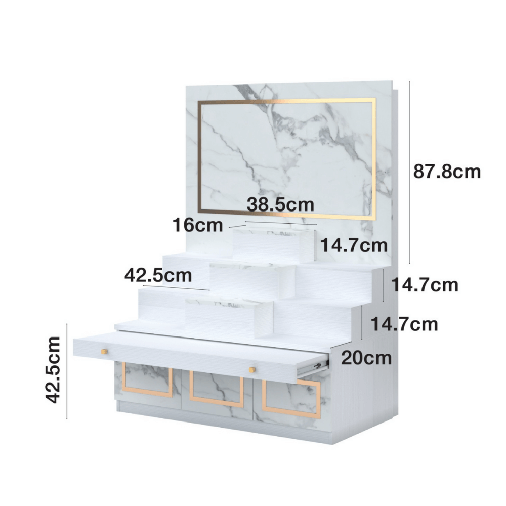 โต๊ะหมู่บูชา WISDOM DESIGN FURNITURE รุ่น GO-01 ขนาด 120 ซม. สีขาว/มาร์เบิ้ล