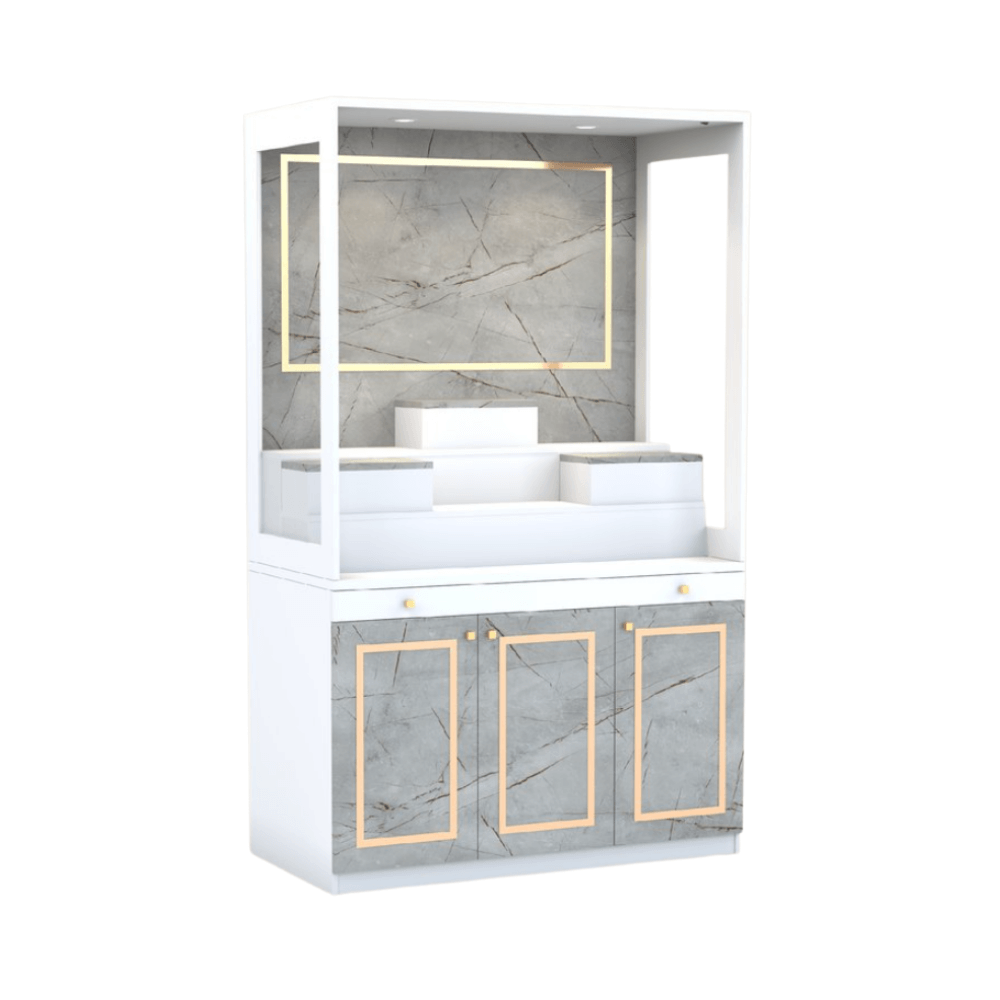 ตู้พระ WISDOM DESIGN FURNITURE รุ่น GO-02 ขนาด 120 ซม. สีขาว/ไลท์มาร์เบิ้ล