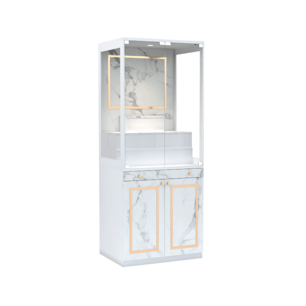 ตู้พระ WISDOM DESIGN FURNITURE รุ่น GO-03C ขนาด 80 ซม. สีขาว/มาร์เบิ้ล