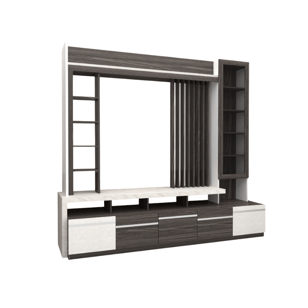 ตู้วางทีวี WISDOM DESIGN FURNITURE รุ่น HT-2401 240 ซม. สีไวท์เวงเก้/แฟบริค/ไวท์มาร์เบิ้ล